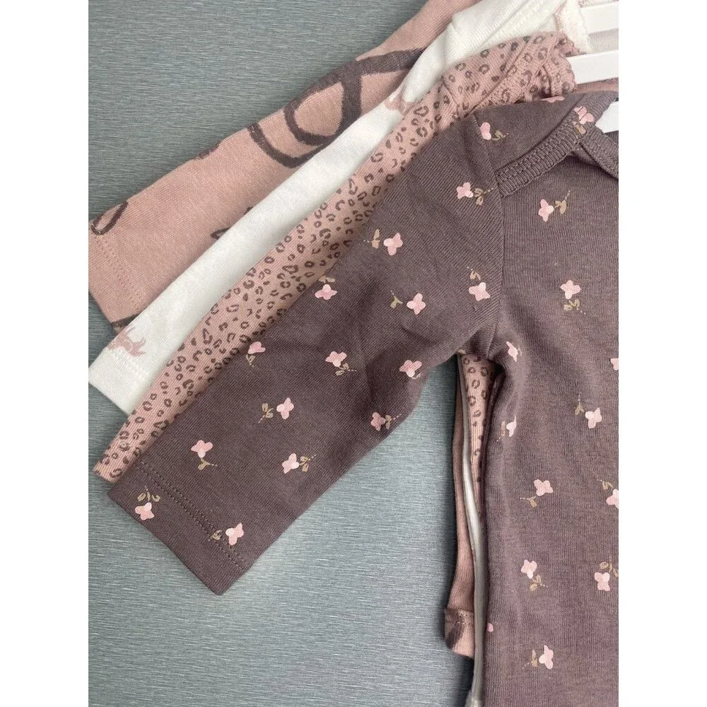 CARTER'S BABY GIRL 4-PACK HORSE & FLOWERS 100% COTTON BODYSUITS SIZE 24 MONTHS